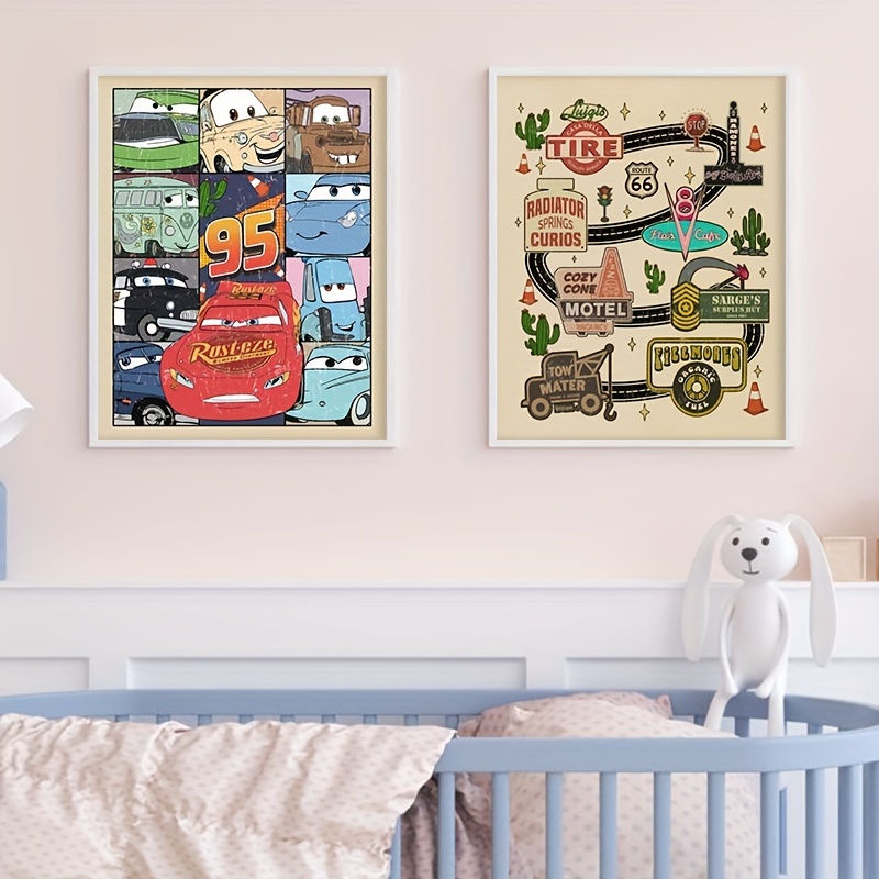 Lighting Mcqueen Decor - Affiches d'art des personnages de Cars,