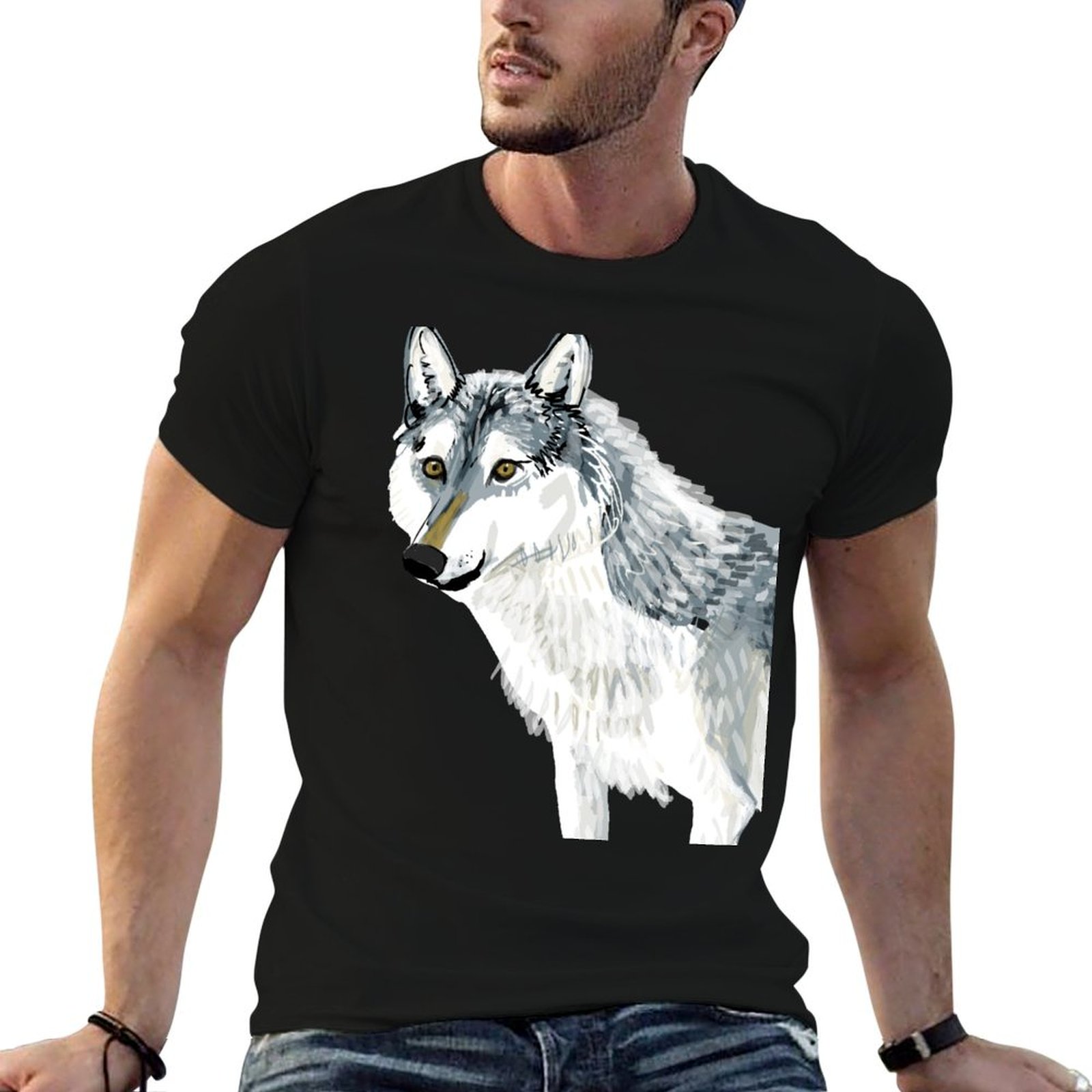 Alberta Lighting & Decor Edmonton Ab - Totem Alberta Wolf T-Shirt décontracté léger