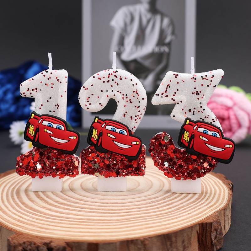 Lighting Mcqueen Decor - Décoration de gâteau numérique 0-9 en