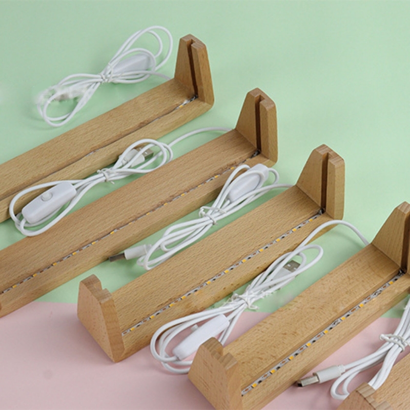 Lighting Decoration Stand - Base lumière LED en bois en