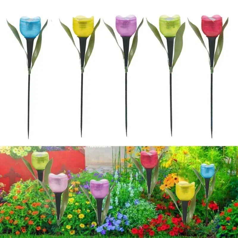 Lighting Decoration Stand - Tulipe de jardin LED solaire en