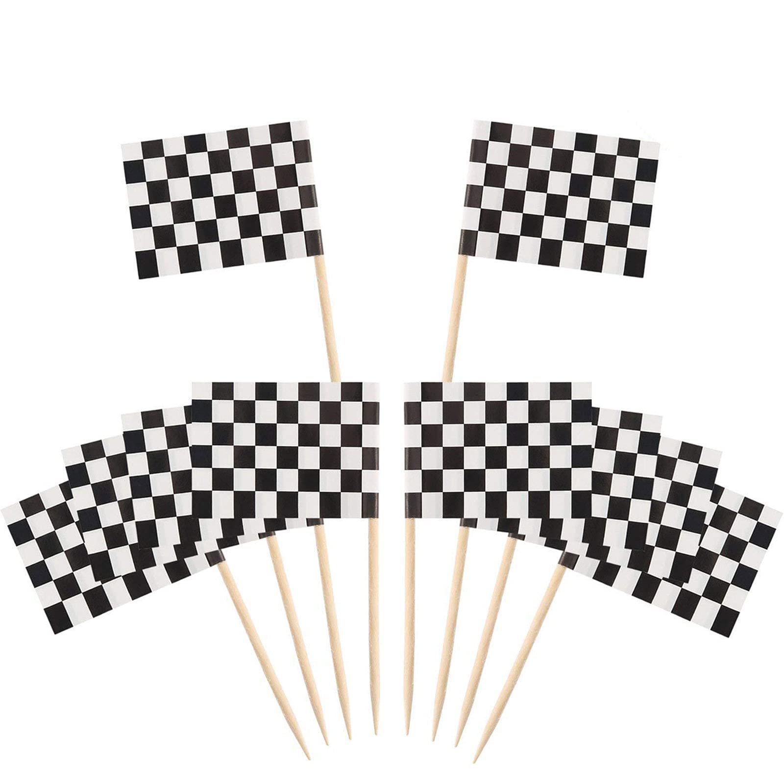 Lighting Mcqueen Birthday Decor - 24 pièces drapeau de course à