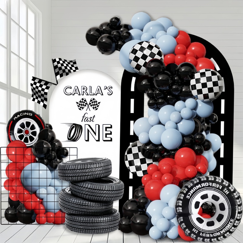 Lighting Mcqueen Birthday Decor - Ensemble d'arche de ballons d'anniversaire sur