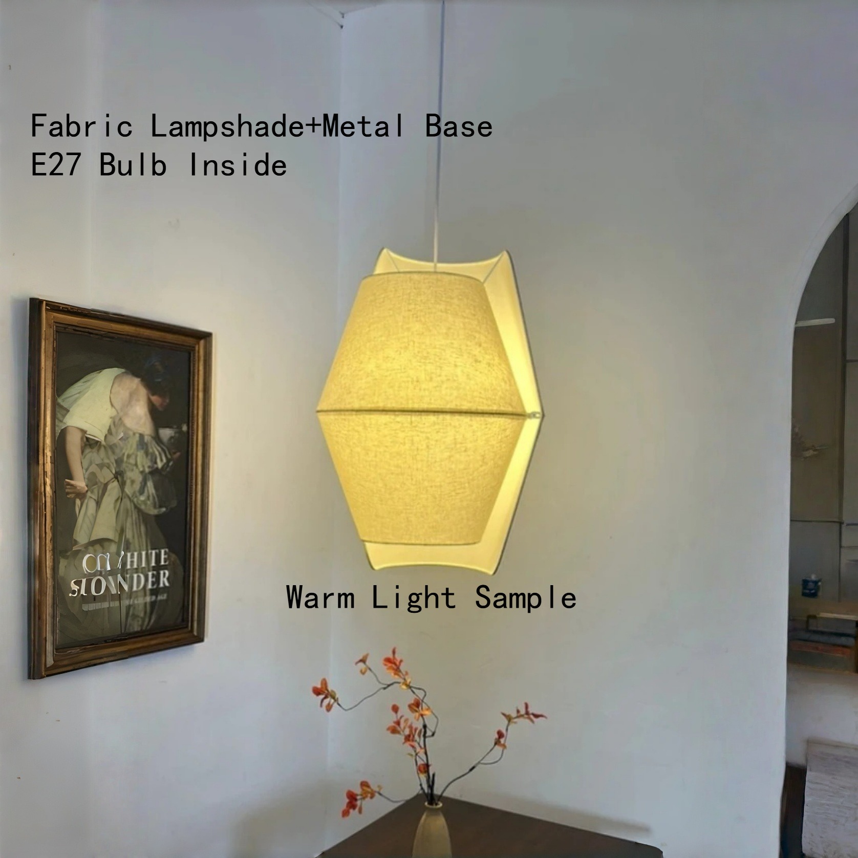 Lighting Home Decor Items - Lampe suspendue Japandi E27, luminaire suspendu