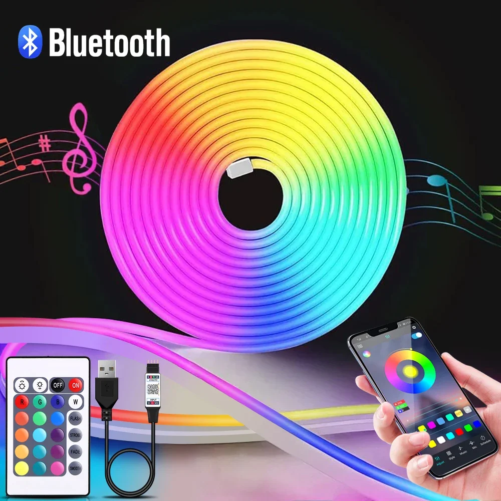 Lighting Decor In Room - Bande lumineuse LED néon RGB, 1-5m,