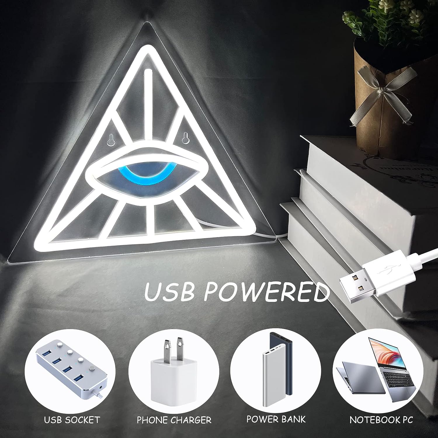 Lumière néon LED en forme d'œi - Outdoor Lighting Decor Ideas avis et prix