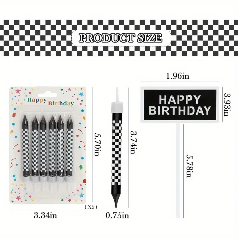 Bougies à carreaux d'anniversa - Lighting Mcqueen Birthday Decor avis et prix