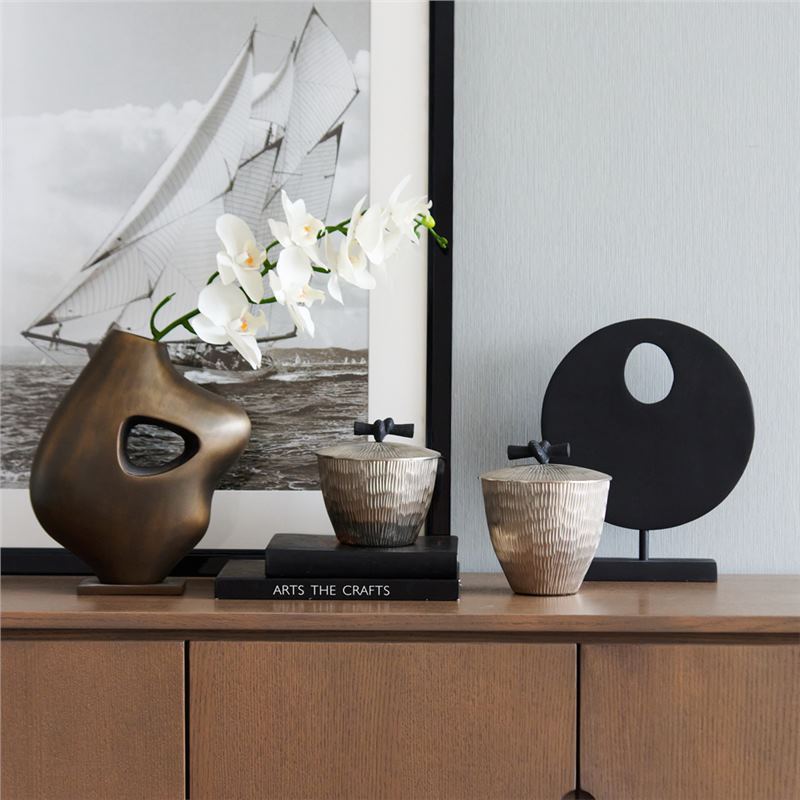 Pot de rangement en argent tex - Decor Lighting India avis et prix