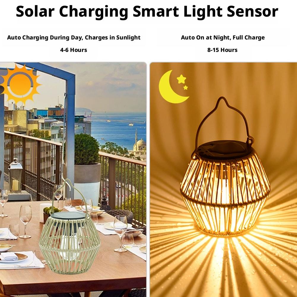 Lanterne solaire en rotin étan - Lighting Table Decor avis et prix