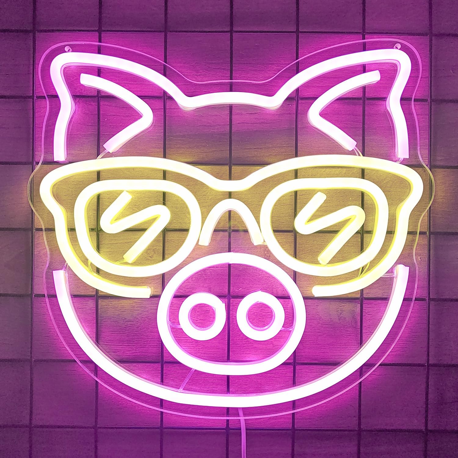 Cochon rose avec lunettes jaun - Outdoor Lighting Decor Ideas avis et prix