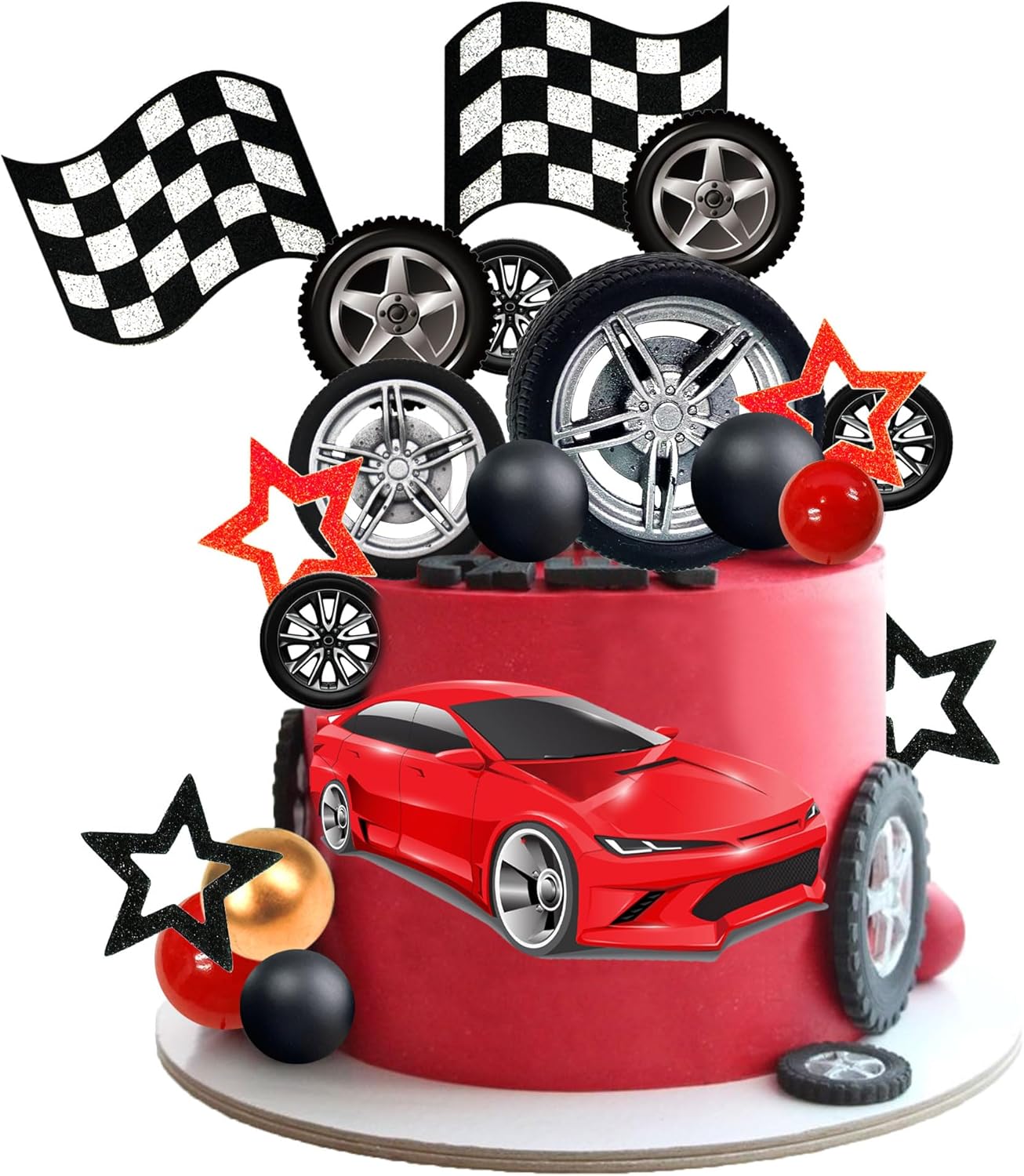 27 pièces roue de course gâtea - Lighting Mcqueen Birthday Decor avis et prix