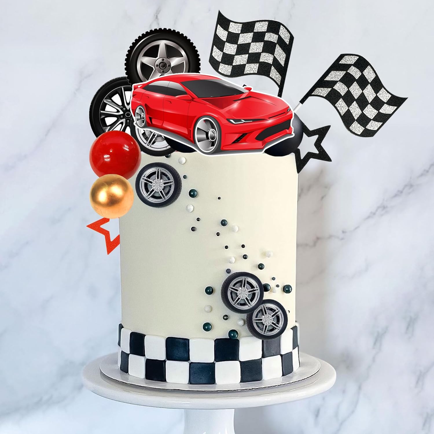 27 pièces roue de course gâtea - Lighting Mcqueen Birthday Decor avis et prix