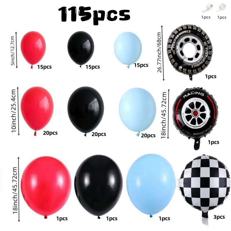 Ensemble d'arche de ballons d' - Lighting Mcqueen Birthday Decor avis et prix