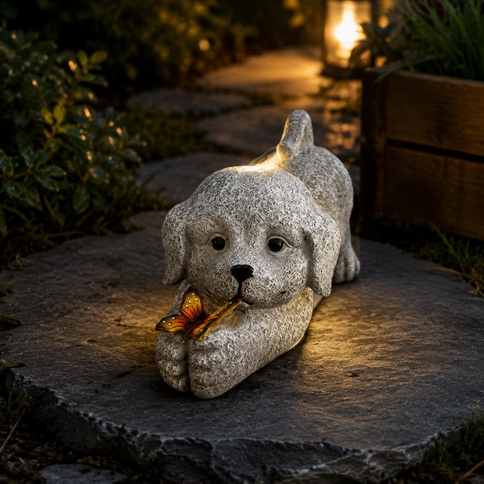 Statue de chien solaire en rés - Yard Lighting Decor avis et prix